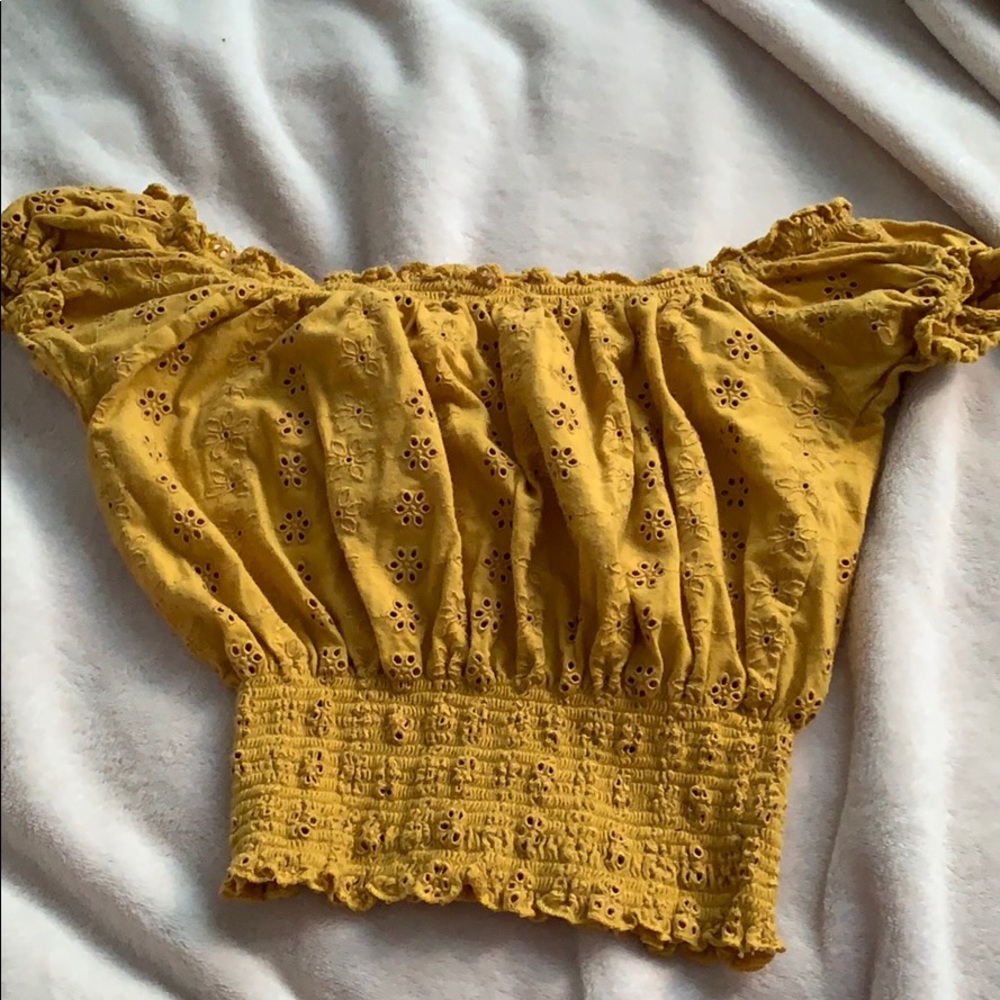 Yellow crop top